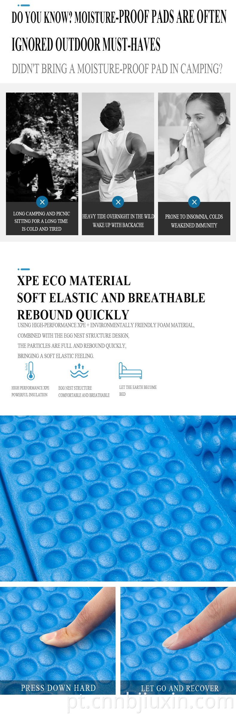  breathable xpe egg net foam camping mat